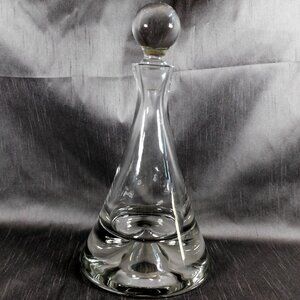 Large Cone Shaped Crystal Decanter with Solid Base # 25909